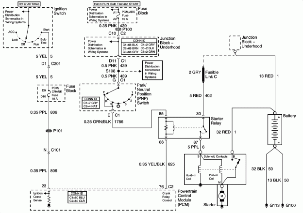 Engine Starting System Schematic