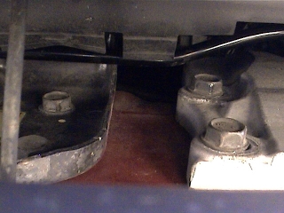 Hood Latch with hood partially closed